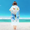 Badeponcho Bademantel mit Schmetterlinge Muster Damen Produktbild-Vorschau 4