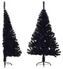 vidaXL Sztuczna pół choinka ze stojakiem czarna 150 cm PVC Podgląd zdjęcia produktu 7