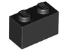 A single black Lego brick with two studs on top. Podgląd zdjęcia produktu