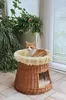 Katzen-Haus Katzen-Höhle Katzen-Turm Katzen-Bett Katzen-Korb weiche Plüsch-Einlage waschbar beige 50cm Produktbild-Vorschau
