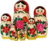 Matroschka Puppen Babuschka rotes Tuch Set aus 7 Produktbild-Vorschau 1