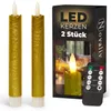 LED svíčky do interiéru, zlaté, sada 2 kusů, s časovačem. Náhled obrázku produktu 1