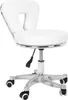 A white cosmetic stool with a headrest, on a white background. Náhled obrázku produktu