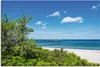 ARTland Leinwandbild Strand und Seebrücke an Ostseeküste Produktbild-Vorschau 1