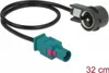 Antennenkabel FAKRA Z auf ISO Stecker RG-174 30cm schwarz Produktbild-Vorschau 2