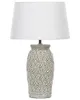 BELIANI Lampa stołowa szara ceramiczna 48 cm z abażurem Podgląd zdjęcia produktu 1