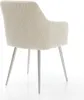 A rear view of a beige corduroy armchair with metal legs, isolated on a white background. Produktbild-Vorschau