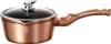 A single rose gold saucepan with a glass lid and a metallic handle, shown against a white background. Náhled obrázku produktu