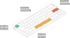A diagram showing the dimensions of a keyboard. Produktbild-Vorschau