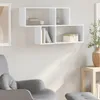 vidaXL Wandregal Weiß 100x20x53 cm Holzwerkstoff Produktbild-Vorschau 3
