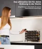 sada 12 třípatrových kovových stojanů na koření s 12 dózami Náhled obrázku produktu 4