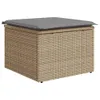 Gartenhocker mit Kissen Beige 55x55x37 cm Poly Rattan Produktbild-Vorschau 1