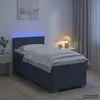 vidaXL Boxspringbett mit Matratze und LED Dunkelgrau 90 x Produktbild-Vorschau 2
