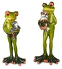 Dekofigur Froschmann mit Hund H. 17cm grün Formano Produktbild-Vorschau 2