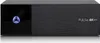 A product shot of a black media receiver with a brushed metal finish and a glowing blue logo on the left. Podgląd zdjęcia produktu