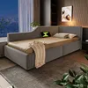 Polsterbett 90x200cm mit Stauraum, Samt grau, Tagesbett mit Produktbild-Vorschau 7