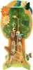 A wooden motor skills toy shaped like a tree with various animals and interactive elements. Produktbild-Vorschau