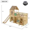 Hochbett 90x200 cm mit Rutsche & Kleiderschrank Kinderbett Produktbild-Vorschau 8