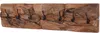 A rustic wooden coat rack with black hooks. Produktbild-Vorschau