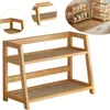 Küchen Organizer, 2 Tiers Bambus Rattan Geflecht, Produktbild-Vorschau 1