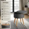 pouf Yara di tectake® con vano portaoggetti in look lino Anteprima dell’immagine prodotto 18