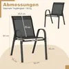 A diagram showing the dimensions of a black garden chair. Náhled obrázku produktu