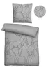 Biberna Melange Flanell Bettwäsche Hirsch sturmgrau 155x220 Produktbild-Vorschau 6