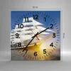 Wanduhr - Quadrat - Glasuhr - Yacht Meer Welle - 30x30cm - Produktbild-Vorschau 3