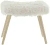 Hocker "Kuschelfell" mit Kunstfell in creme weiß, Beine aus Produktbild-Vorschau 3