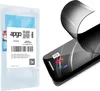 A product packaging and a smartphone with a screen protector being applied. Produktbild-Vorschau