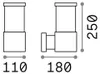 Applique Moderna Tronco Alluminio Nero 1 Luce E27 Anteprima dell’immagine prodotto 2