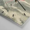 Wanduhr - Quadrat - Glasuhr - Rot Flugzeug Berge - 40x40cm Produktbild-Vorschau 5