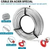 Wiltec Treuil à câble - Charge max. 1600 kg - Longueur 20 m Voir les images du produit 6