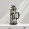 Bierkrug mit Deckel 0,7L – Steinkrug mit Metallmontur & Produktbild-Vorschau 2