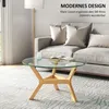 HOMCOM Couchtisch aus Hartglas, Wohnzimmertisch mit Produktbild-Vorschau 4