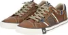 A pair of brown low-top sneakers with white soles and laces. Produktbild-Vorschau