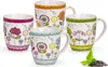 Kaffeetassen 4er Set Blumen Herzen Sommer Frühling Produktbild-Vorschau 1