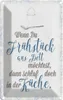 vianmo Blechschild 18x12 cm wenn du Frühstück ans Bett Produktbild-Vorschau 1
