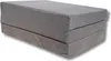A folded gray mattress on a white background. Voir les images du produit