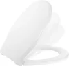 A white toilet seat with a soft-close mechanism, shown from a slightly elevated angle. Anteprima dell’immagine prodotto