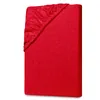 A red fitted sheet is shown folded and lying on a white background. Produktbild-Vorschau