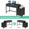 Bureau, bureau d'ordinateur avec 5 tiroirs, table de Voir les images du produit 5