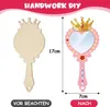 12 Stücke DIY Holzspiegel, Handwerk Holz Prinzessin Produktbild-Vorschau 3