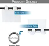 Diagram showing details of outdoor curtains, including top and bottom grommets and a close-up of a grommet with its dimensions. Produktbild-Vorschau