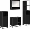 vidaXL Badezimmermöbel-Set 4 stk. Schwarz Eichen-Optik 65 x Produktbild-Vorschau 1