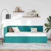 vidaXL Eckbettgestell mit Kopfteil Türkis 100 cm x 200 cm Produktbild-Vorschau 3
