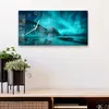 DEQORI Glasuhr 60x30 cm Zahlen 'Polarlichter in Norwegen' Produktbild-Vorschau 4