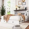 A bedroom scene with a bed, curtains, and a window. Produktbild-Vorschau