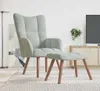 Relaxsessel mit Hocker Hellgrau Samt Produktbild-Vorschau 2