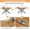 Diagram showing the flexible deformation methods of a dining table, illustrating its extension from 120cm to 160cm, along with close-ups of its sliding mechanism and locking switch. Anteprima dell’immagine prodotto